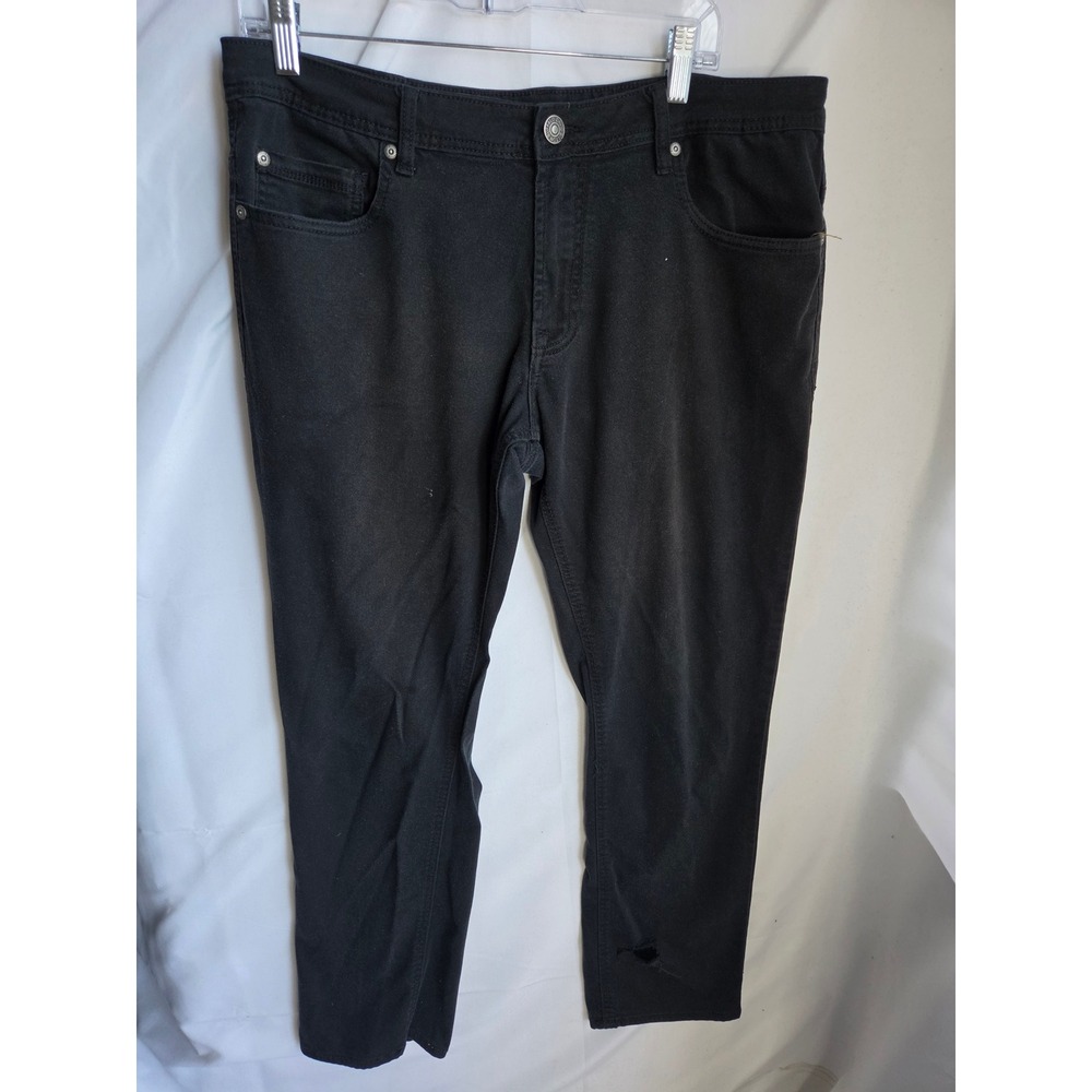 Buffalo David Bitton Archer Jeans Mens Black Solid Slim Mid Rise Tapered